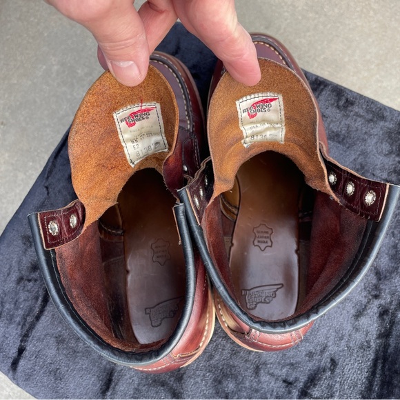 Red Wing 9.5 E2 Moc Toe 8138 Briar Oil Slick Dark Brown *Made in USA* - Picture 4 of 9